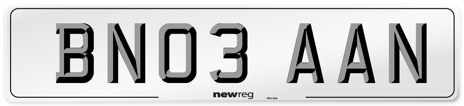BN03 AAN Number Plate from New Reg